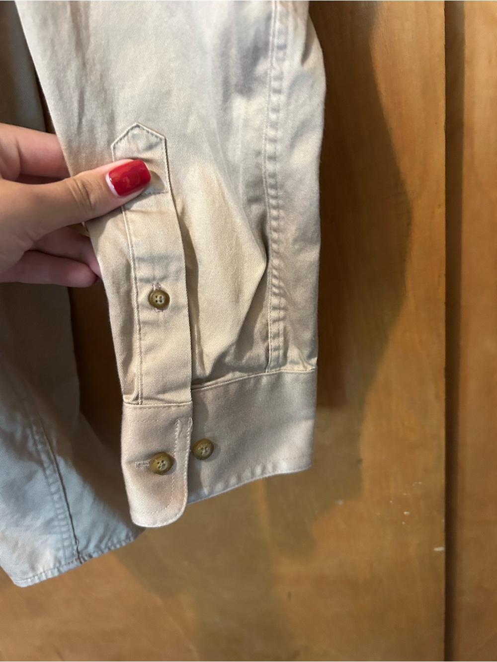 Ariat Men's Light Beige Button-Down Work Shirt - Picture 6 of 8